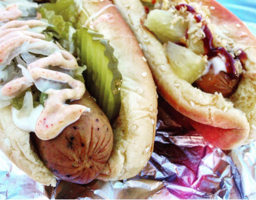 The Frankenstand hot dogs