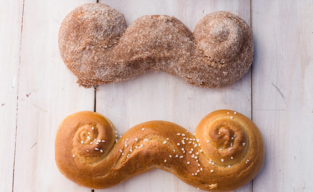 mustache pretzels