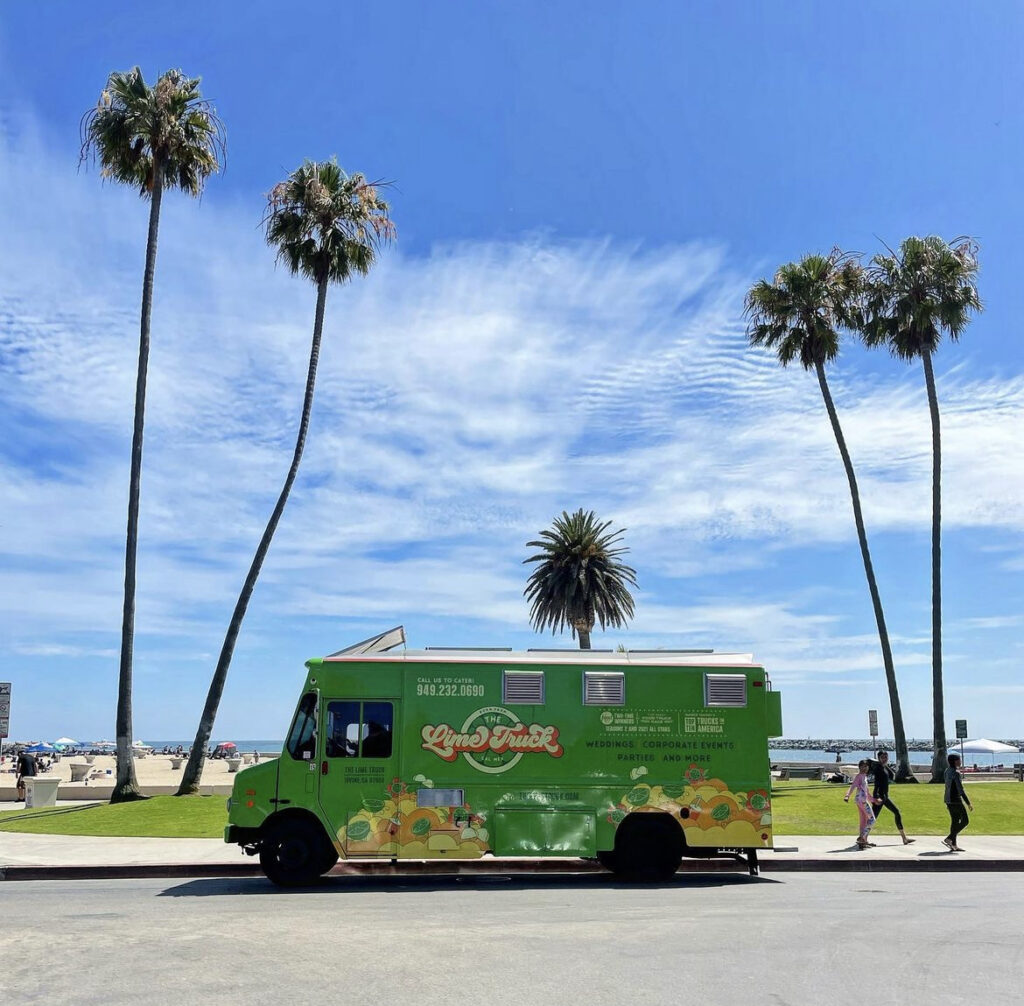 The Lime Truck at a California beach.